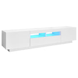 NNEVL TV Cabinet with LED Lights White 180x35x40 cm