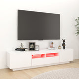 NNEVL TV Cabinet with LED Lights White 180x35x40 cm