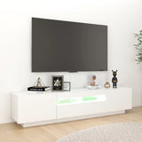 NNEVL TV Cabinet with LED Lights White 180x35x40 cm