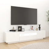 NNEVL TV Cabinet with LED Lights White 180x35x40 cm