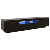 NNEVL TV Cabinet with LED Lights Black 180x35x40 cm
