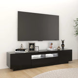 NNEVL TV Cabinet with LED Lights Black 180x35x40 cm