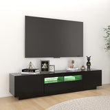 NNEVL TV Cabinet with LED Lights Black 180x35x40 cm