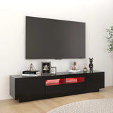 NNEVL TV Cabinet with LED Lights Black 180x35x40 cm