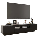 NNEVL TV Cabinet with LED Lights Black 180x35x40 cm