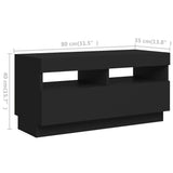NNEVL TV Cabinet with LED Lights Black 180x35x40 cm