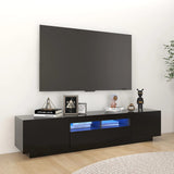 NNEVL TV Cabinet with LED Lights Black 180x35x40 cm