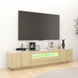 NNEVL TV Cabinet with LED Lights Sonoma Oak 180x35x40 cm