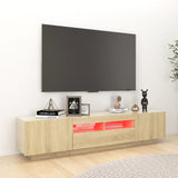 NNEVL TV Cabinet with LED Lights Sonoma Oak 180x35x40 cm