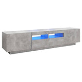NNEVL TV Cabinet with LED Lights Concrete Grey 180x35x40 cm