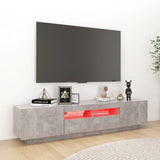 NNEVL TV Cabinet with LED Lights Concrete Grey 180x35x40 cm