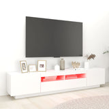 NNEVL TV Cabinet with LED Lights White 200x35x40 cm