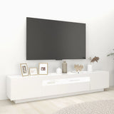 NNEVL TV Cabinet with LED Lights White 200x35x40 cm