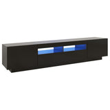 NNEVL TV Cabinet with LED Lights Black 200x35x40 cm