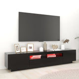 NNEVL TV Cabinet with LED Lights Black 200x35x40 cm