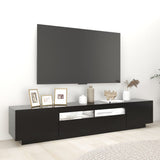 NNEVL TV Cabinet with LED Lights Black 200x35x40 cm