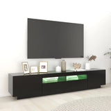 NNEVL TV Cabinet with LED Lights Black 200x35x40 cm