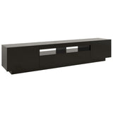 NNEVL TV Cabinet with LED Lights Black 200x35x40 cm