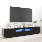 NNEVL TV Cabinet with LED Lights Black 200x35x40 cm