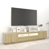 NNEVL TV Cabinet with LED Lights Sonoma Oak 200x35x40 cm