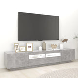 NNEVL TV Cabinet with LED Lights Concrete Grey 200x35x40 cm