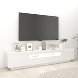 NNEVL TV Cabinet with LED Lights High Gloss White 200x35x40 cm