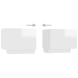 NNEVL TV Cabinet with LED Lights High Gloss White 200x35x40 cm
