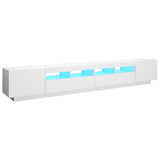 NNEVL TV Cabinet with LED Lights White 260x35x40 cm