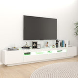 NNEVL TV Cabinet with LED Lights White 260x35x40 cm