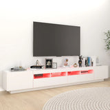 NNEVL TV Cabinet with LED Lights White 260x35x40 cm