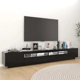 NNEVL TV Cabinet with LED Lights Black 260x35x40 cm