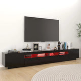 NNEVL TV Cabinet with LED Lights Black 260x35x40 cm