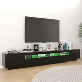 NNEVL TV Cabinet with LED Lights Black 260x35x40 cm