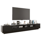 NNEVL TV Cabinet with LED Lights Black 260x35x40 cm