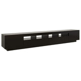 NNEVL TV Cabinet with LED Lights Black 260x35x40 cm