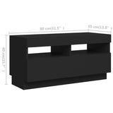 NNEVL TV Cabinet with LED Lights Black 260x35x40 cm