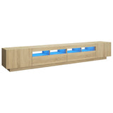 NNEVL TV Cabinet with LED Lights Sonoma Oak 260x35x40 cm