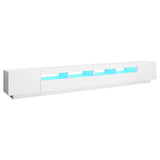 NNEVL TV Cabinet with LED Lights White 300x35x40 cm