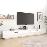 NNEVL TV Cabinet with LED Lights White 300x35x40 cm
