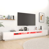 NNEVL TV Cabinet with LED Lights White 300x35x40 cm