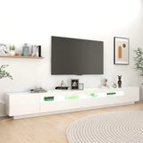 NNEVL TV Cabinet with LED Lights White 300x35x40 cm