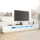 NNEVL TV Cabinet with LED Lights White 300x35x40 cm