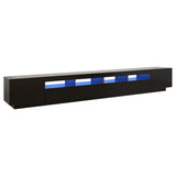 NNEVL TV Cabinet with LED Lights Black 300x35x40 cm