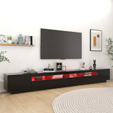 NNEVL TV Cabinet with LED Lights Black 300x35x40 cm