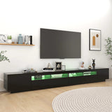 NNEVL TV Cabinet with LED Lights Black 300x35x40 cm