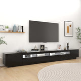 NNEVL TV Cabinet with LED Lights Black 300x35x40 cm