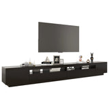 NNEVL TV Cabinet with LED Lights Black 300x35x40 cm