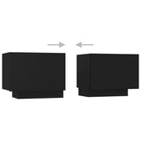 NNEVL TV Cabinet with LED Lights Black 300x35x40 cm