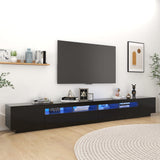 NNEVL TV Cabinet with LED Lights Black 300x35x40 cm