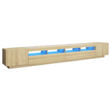 NNEVL TV Cabinet with LED Lights Sonoma Oak 300x35x40 cm